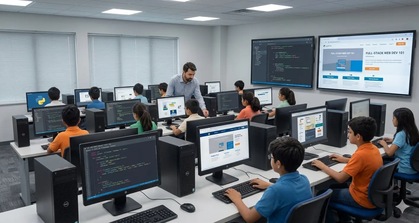 Modern computer laboratory with latest computers