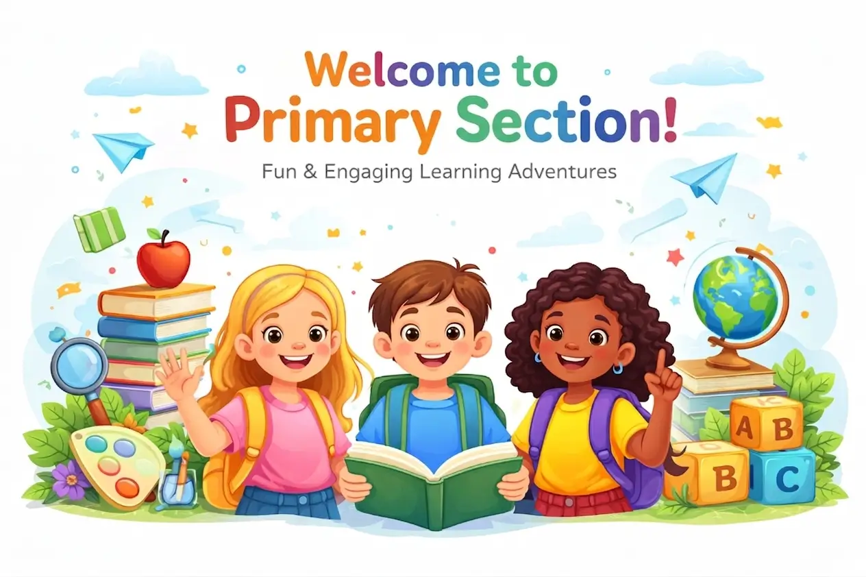 Primary school students in smart classroom
